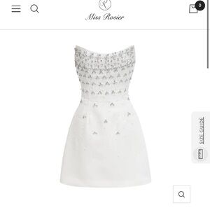 Miss Rosier Melisande White Embellished Mini Dress Size XS
